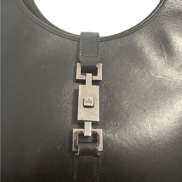 Gucci Black Leather Shoulder Bag with Silver Hardware - Picture 9 of 11